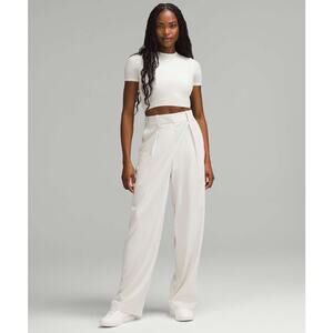LULULEMON NWT Pleat-Front High-Rise Trouser Regular Sz6 Bone Corpcore Officecore